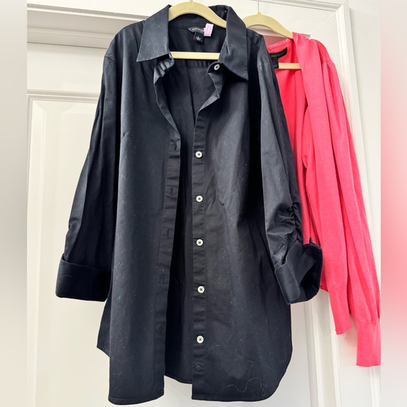 Lot of Button-Up Blouses - Neutral, White, Black, Pink - Picture 4 of 5